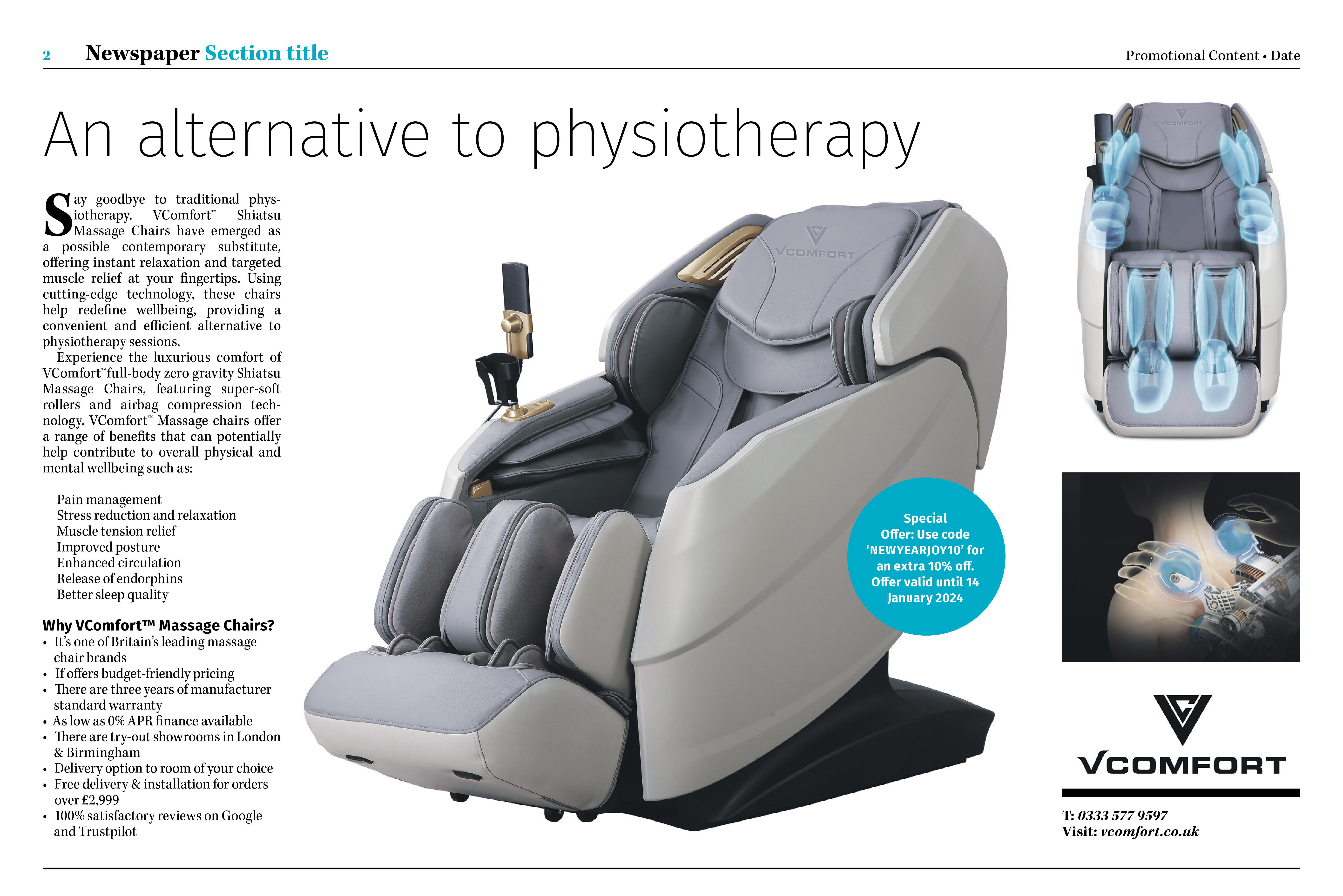 "VComfort revolutionizes wellness in 2024, to be featured in The Guardian's