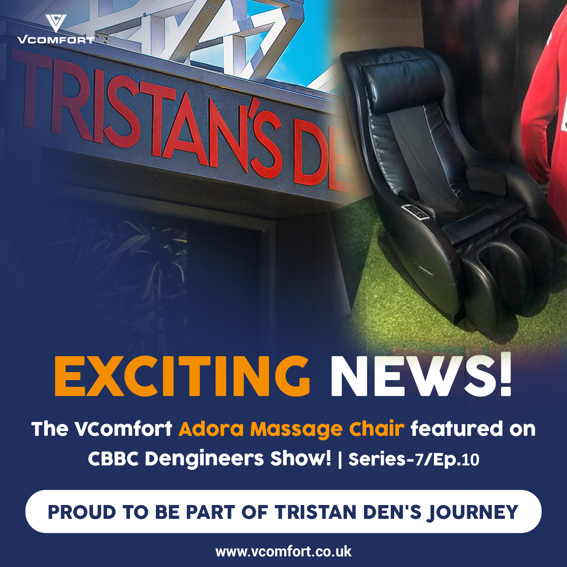 VComfort Adora Massage Chair featured on CBBC Dengineers