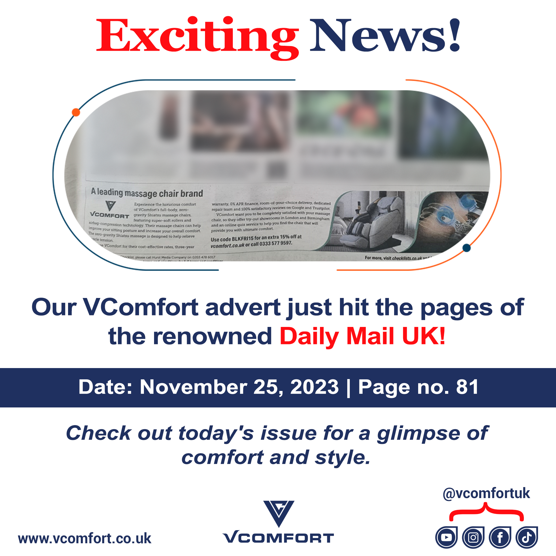 Our Latest Advertisement Graces the Pages of the Prestigious Daily Mail UK